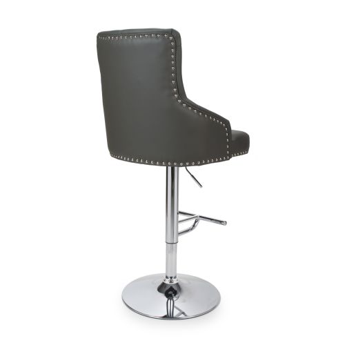 Rocco Leather Effect Bar Stool, Graphite Grey