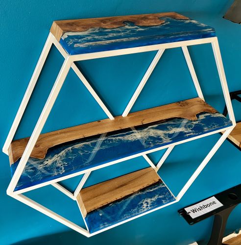 Hex Wall Shelf with River Shelves